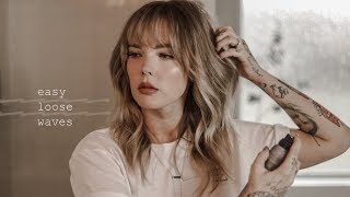 EASY LOOSE WAVES TUTORIAL  hairstylist waves and bangs at home  ImMalloryBrooke [upl. by Ajiak780]