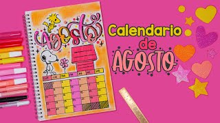 Cómo hacer tu CALENDARIO de AGOSTO  BULLET JOURNAL IDEAS [upl. by Keithley]