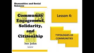 CESC Lesson 4 Typologies of Communities [upl. by Ardith688]