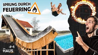 Erster RUTSCHTEST eskaliert Wir springen durch den FEUERRING  Das Haus Projekt  Folge 4 [upl. by Nage]