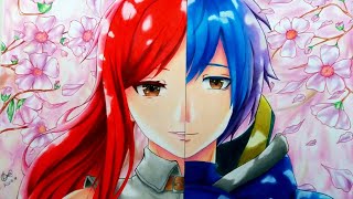 Speed Drawing  Erza Scarlet and Jellal Fernandes  Fairy Tail フェアリーテイル [upl. by Elly]