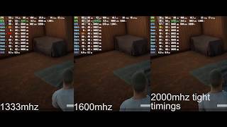 Pubg DDR3 Ram Comparison 1333mhz Vs 1600mhz Vs 2000 mhz Tight Timings [upl. by Mehalick]