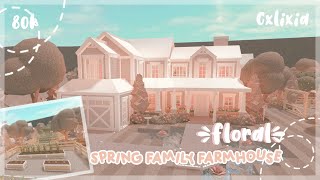 Floral Aesthetic Family Farmhouse  Farm Exterior 💐  Bloxburg House Build [upl. by Saile]