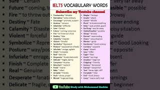 IELTS VOCABULARY WORDS  Study with Muhammad Hashim english [upl. by Aztiraj]