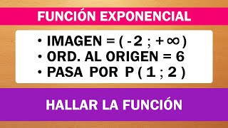 HALLAR FUNCIÓN EXPONENCIAL  Datos IMAGEN PUNTO ORDENADA AL ORIGEN [upl. by Bagley]