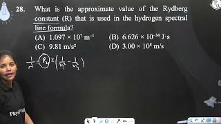 What is the approximate value of the Rydberg constant R that is used in the hydrogen spectral [upl. by Steele480]