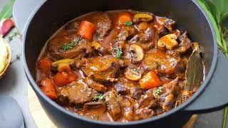 Boeuf Bourguignon لحم البقر بورغينيون  Beef Bourguignon [upl. by Romanas]