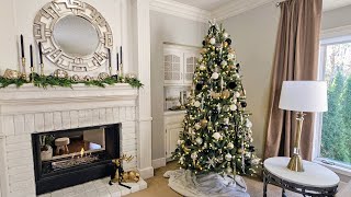 Decorate With Me Living Room Christmas Tree And Mantle Christmas Tree Decorating Ideas [upl. by Aihcropal526]