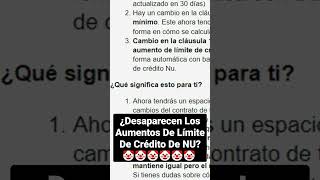 NU Desaparecen Los Aumentos De Límites De Crédito En Tu Tarjeta NU  Radiografía M2 SHORTS [upl. by Fesoj]