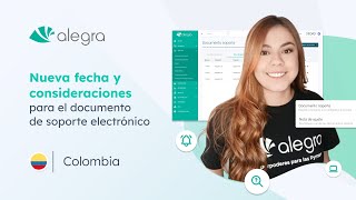 NUEVA FECHA 🆕 Emisión del Documento de Soporte Electrónico  Alegra Colombia [upl. by Dnanidref]