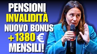 NUOVO BONUS PER INVALIDITÀ FINO A 1380 EURO MENSILI ECCO I REQUISITI [upl. by Trimmer]