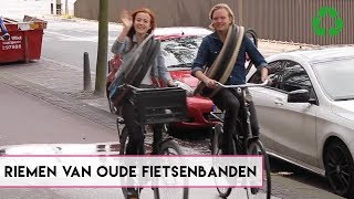 RIEMEN MAKEN VAN OUDE FIETSBANDEN  MILIEUBEWUST MET HIP VOOR NOP [upl. by Inuat]