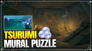 Mural Puzzle on Tsurumi Island  StarShaped Gem  World Quests and Puzzles 【Genshin Impact】 [upl. by Jon]