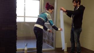 How to install etched glass vinyl window frosting [upl. by Sherwood]