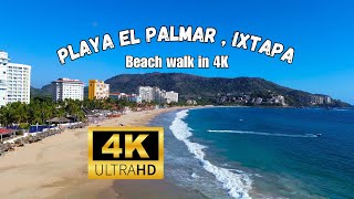 A walking tour of Playa El Palmar in Ixtapa Zihuatanejo 4K Video [upl. by Niuqaoj]