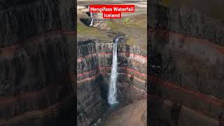 HENGIFOSS ICELAND WATERFALLiceland waterfall nature travel mountains icelandadventure shorts [upl. by Mickie]