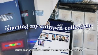 starting my enhypen collection ✰ album haulunboxing  setting up my photocard binder for jay amp jake [upl. by Woodcock]