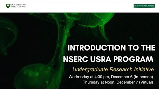 USask NSERC USRA Process Info Session 2024 [upl. by Terrie]