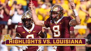 LouisianaLafayette at Minnesota  Highlights  Big Ten Football  Sept 30 2023 [upl. by Gaw]