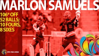 Marlon Samuels 106 vs Guyana Amazon Warriors Game 22 2014  CPL15 [upl. by Orson]