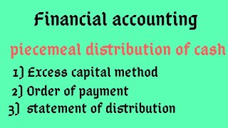 Piecemeal Distribution of Cash  Bcom amp BAF [upl. by Nisotawulo679]