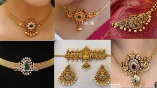 one gram gold choker necklace online ll choker jewellery ll new collection of chokers [upl. by Anaeirb]