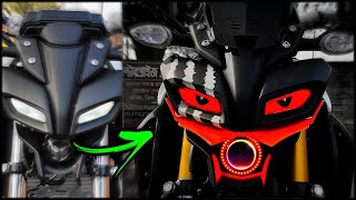 Yamaha MT 15 Hot Crazy Modified  mt 15 v2 killer looking  MT 15 V2 bs6 headlight modification  MT [upl. by Chancellor]