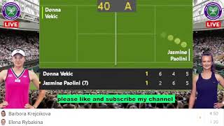 ELENA RYBAKINA vs BARBORA KREJCIKOVA LIVE STREAMING  WIMBLEDON 2024  KREJCIKOVA vs RYBAKINA LIVE [upl. by Belac]