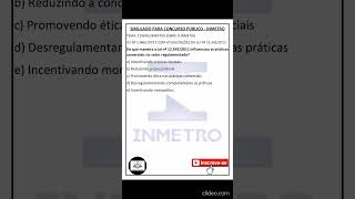 Simulado Para Concurso Público  INMETRO  Conhecimentos Sobre INMETRO [upl. by Jeremias356]