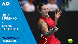 Lesia Tsurenko v Aryna Sabalenka Highlights  Australian Open 2024 Third Round [upl. by Imotas43]