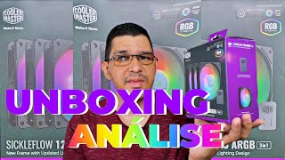 Kit de Ventoinhas Cooler Master SickleFlow 120 ARGB  Unboxing e Análise Como Instalar Corretamente [upl. by Shanley]