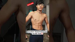 My body 💪transformation in one year transformation viral trending bodybuilding shorts [upl. by Lleddaw]