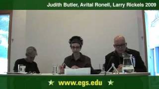 Avital Ronell Judith Butler Laurence Rickels Arendt Heidegger amp The Role of Thinking 2009 315 [upl. by Ettenej421]