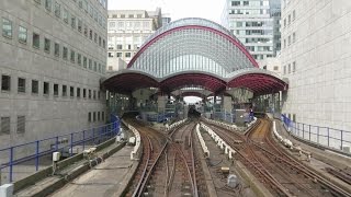 London Riding the DLR train from Lewisham to Bank via Canary Wharf [upl. by Ryle290]