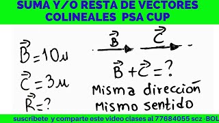 Dado dos vectores ByC DE MÃ“DULOS 10 y3 N RESPECTIVAMENTE CON LA MISMA DIRECCIÃ“N Y SENTIDO SU RESULT [upl. by Lrub]