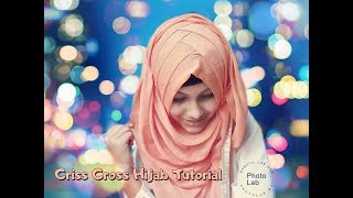 Criss Cross Hijab Tutorial with georgette orna Summer inspired hijab tutorial  Noshin Nower ❤ [upl. by Ennovyahs]