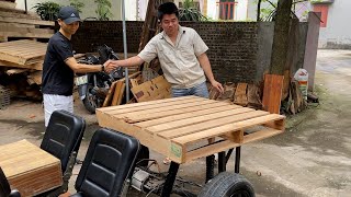 💡Unique Electric Car Design Idea With Pallet Wood Body And Sturdy Zinc FrameCarpenters Dream Car [upl. by Aretak]