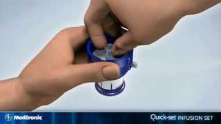 How to insert the Medtronic MiniMed Quickset infusion set  diabetes therapy [upl. by Ollehcram756]