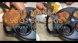 Scotch Eggs made in a Pie Maker Cheekyricho Cooking video recipe ep1245 [upl. by Nihi]