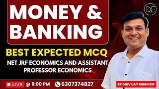 MONEY AND BANKING MOST EXPECTED MCQ  NET JRF ECONOMICS  ASSISTANT PROFESSOR ECONOMICS [upl. by Anilatac]