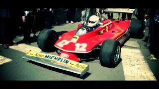 Ferrari F1 Rene Arnoux guida F1 Gilles Villeneuve centro storico Modena [upl. by Iahcedrom]