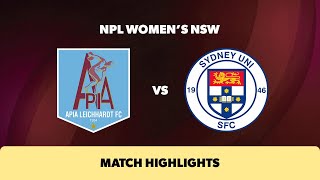 NPL Womens NSW Round 21 Highlights – APIA Leichhardt v Sydney University SFC [upl. by Tena]