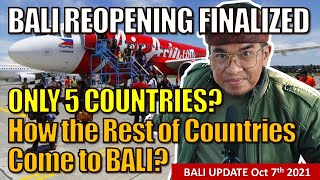 BALI REOPENING FINALIZED and travel regulation [upl. by Bowie323]