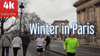 4K🇨🇵Winter walk in Paris france paris [upl. by Erdnoid]