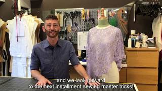 Overlaying Guipure and Finishing Lace Edges english subtitles EOMETRIC Sewing Tips amp Tricks [upl. by Aihsikal]