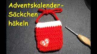 Adventskalender Säckchen häkeln für Weihnachten Dekoration DIY einfache Anleitung für Anfänger [upl. by Stead]