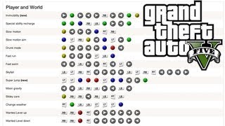 GTA V 5 ALL 31 CHEATS Xbox One amp PS4 Invincibility Max Health and Armor Give Weapons [upl. by Karwan]