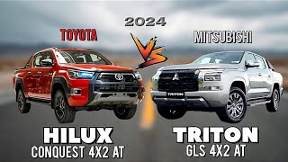 TOYOTA HILUX CONQUEST 4X2 AT 2024 vs MITSUBISHI TRITON GLS 4X2 2024 [upl. by Edas793]