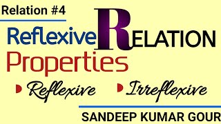 Reflexive Relation Irreflexive  Reflexive Property  Discrete Mathematics in hindi [upl. by Stewart480]