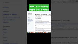 Return  8 Library Popular di Python coding python datascience pythondeveloper [upl. by Otsenre]